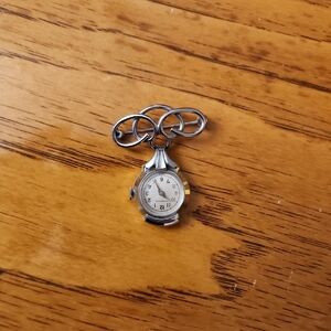 Silver Watch Pendant with Chain Design